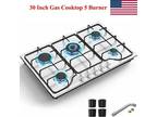 New 30 Inch Gas Stove Built-in 5 Burner Gas Cooktop NG/LPG Convertible Gas Hob