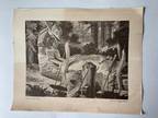 Menalkas Selander Sketch Print INDIAN BURIAL CANOE Native American Art Vintage