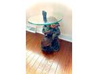 Vintage 19” Turtle Tempered Glass Resin End Table RARE
