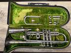 1924 Buescher True Tone Trumpet Silver and Gold Grand Model C13 W/Mute & Case
