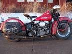 1948 Harley Davidson FL Panhead Vintage Classic Springer Flight Red
