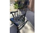 Vintage Nichols and Stone Child's Boston Rocker Stenciled Black Chair Hitchcock