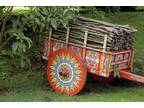 Handcrafted Costa Rican Barcart/Oxcart With Intricate Hand Painted Folk Design