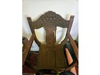Victorian Quarter-Sawn Green Man Chair