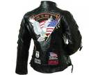 Black Leather Female Motorcycle Jacket