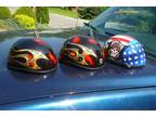 Three DOT approved adult motorcycle helmets Fulmer Brand