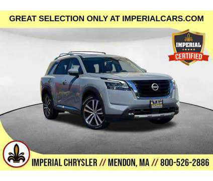 2023UsedNissanUsedPathfinderUsed4WD is a Grey 2023 Nissan Pathfinder Platinum SUV in Mendon MA