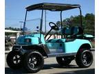 EZ-GO Lifted Turquoise & Black 36 Volt Electric Golf Cart