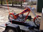 2004 American Iron Horse Texas Chopper with a Baxley GT trailer