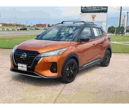 2021UsedNissanUsedKicksUsedFWD is a Black, Orange 2021 Nissan Kicks Car for Sale in Guthrie OK