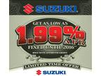 Suzuki Motorcycles As Low As 1.99% APR Fixed Until 2016