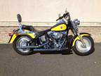 $11,495 2000 HARLEY DAVIDSON FLSTF FAT BOY, Vivid Blk, Chrome Yellow