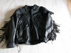 Ladies Black Leather Motorcycle Jacket Size 20