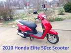 2010 Honda NHX110A Elite Scooter-1 Owner-Bentonville AR