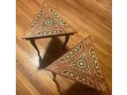 vintage Triangle italian marquetry Singing Jewlery Box Table