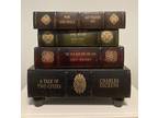 Figurative Vintage Leather Stack of Books Side Table Classics Gone With The Wind