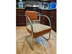 Lloyd Kem Weber Tubular Chrome Steel Cantilever Club Chair