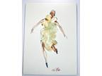 Wendell Mohr Original Watercolor Painting Women In Dress Dancing 16x11” Fine