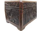 Antique Small Hand Carved Camphor Chest Box 12x7.5x7 Inches