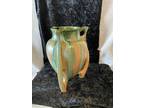 Rare Thulin 1909 Art Deco Futuristic Winged Drip Pottery Blue Cream Glaze