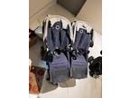 Bugaboo Donkey Twin-full set, 2 infant bassinets & upright seats, canopies, navy