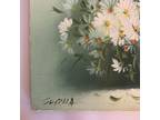 Vtg Original Oil Painting Canvas Board 16”x12 Floral Still Life Daisies Signed