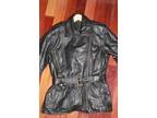 Women leather motorcycle coat
