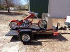 2004 American Iron Horse Texas Chopper with a Baxley GT 2000 trailer