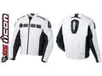 Icon - WHITE Accelerant Leather Jacket XL