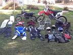 Honda,Kawasaki,helmets,clothes,pads,boots,etc.