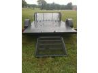 82x12' Motorcycle Trailer 12 D-ring and Chrome Wheel