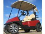 48V Maroon Club Car Precedent Electric Golf Cart With Custom Rims And Tires