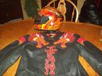 Icon Leather Dragon Jacket is LIKE NEW & matching helment