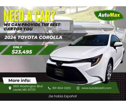 2024 Toyota Corolla for sale is a White 2024 Toyota Corolla Car for Sale in Laurel MD