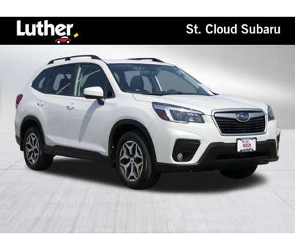 2021 Subaru Forester Premium is a White 2021 Subaru Forester 2.5i Car for Sale in Saint Cloud MN
