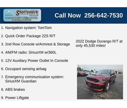 2022UsedDodgeUsedDurangoUsedAWD is a Red 2022 Dodge Durango Car for Sale in Decatur AL