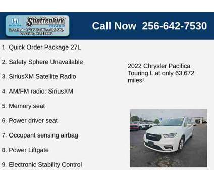 2022UsedChryslerUsedPacificaUsedFWD is a White 2022 Chrysler Pacifica Car for Sale in Decatur AL