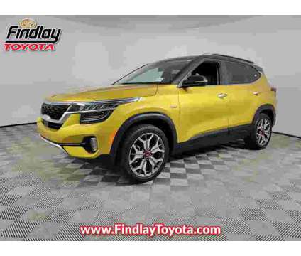 2021UsedKiaUsedSeltosUsedDCT AWD is a Black, Yellow 2021 Car for Sale in Henderson NV
