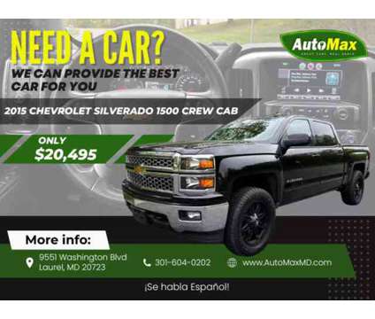 2015 Chevrolet Silverado 1500 Crew Cab for sale is a Black 2015 Chevrolet Silverado 1500 Crew Cab Car for Sale in Laurel MD