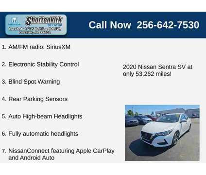 2020UsedNissanUsedSentraUsedCVT is a White 2020 Nissan Sentra Car for Sale in Decatur AL