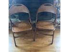 SET Of 2 TRAINING ROOM CHAIRS EARLY WOODEN, CLARINS MFG CO, CHICAGO IL FOLDING