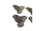 Vintage Brass Furniture Feet Paws Ornate Hardware Set Of 4 Small Mid-Century