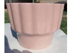 Vintage 60s Mid-Century Modern Architectural Pottery Planter PINK 13" Signed