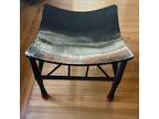 Liberty Wood Thebe Stool Ottoman Chair Egyptian Revival Antique MCM blk lacquer