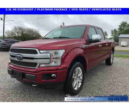 2018 Ford F-150 Platinum 3.5L V-Eco is a Red 2018 Ford F-150 Platinum Truck in Vandalia IL