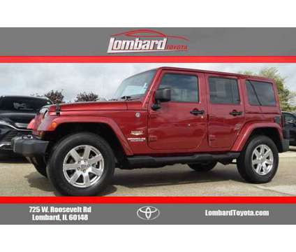 2012 Jeep Wrangler Unlimited Sahara is a Red 2012 Jeep Wrangler Unlimited Car for Sale in Lombard IL