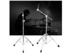 Set of 2 Cymbal Straight Boom Stand Double Braced Percussion Tripod Holder Y1Q6