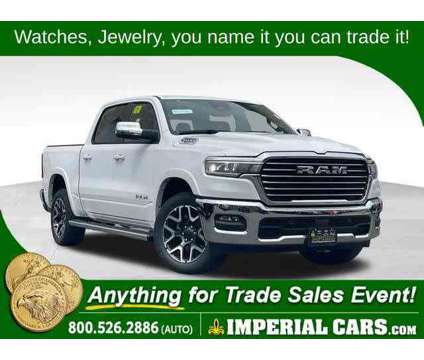 2025NewRamNew1500New4x4 Crew Cab 57 Box is a White 2025 RAM 1500 Model Laramie Car for Sale in Mendon MA