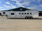 2024 Twister 5 Horse Side Load Gooseneck Trailer with 13'6 Outl 5 horses