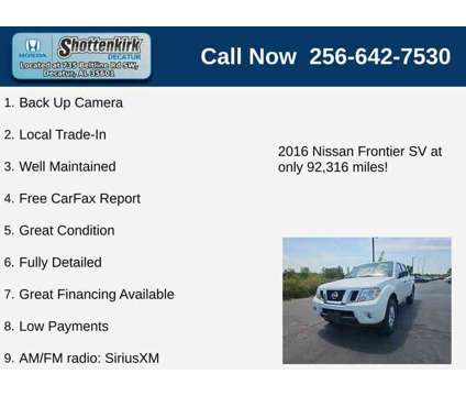 2016UsedNissanUsedFrontierUsed4WD Crew Cab SWB Auto is a White 2016 Nissan frontier Car for Sale in Decatur AL